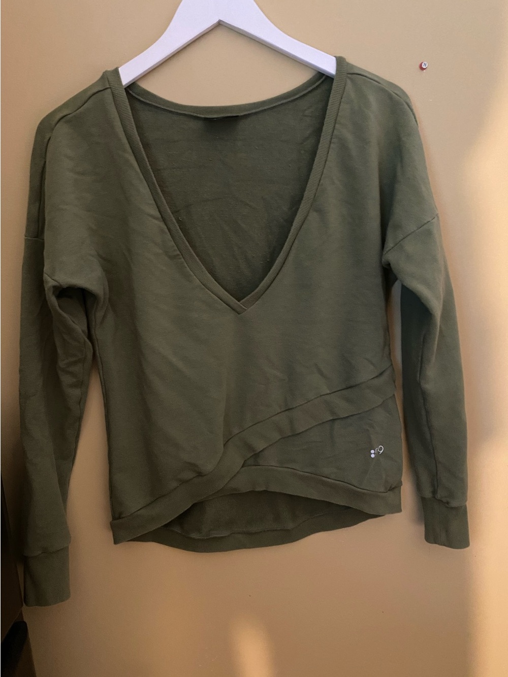 Splits59 V-Neck Olive Green Women's Top, Small